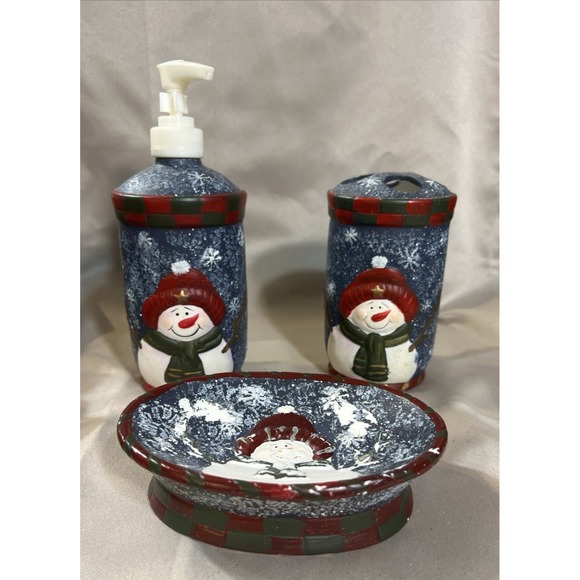 3 PC SNOWMAN CHRISTMAS BATHROOM SOAP, TOOTHBRUSH, BAR SOAP (2449) - Picture 7 of 7